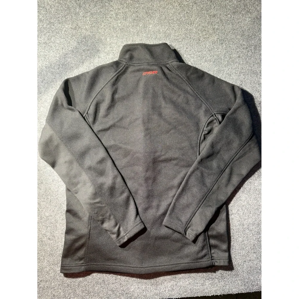 Spyder Full Zip Jacket Mens Large Grey Excellent Waffle Knit Fleece 71D64000-01